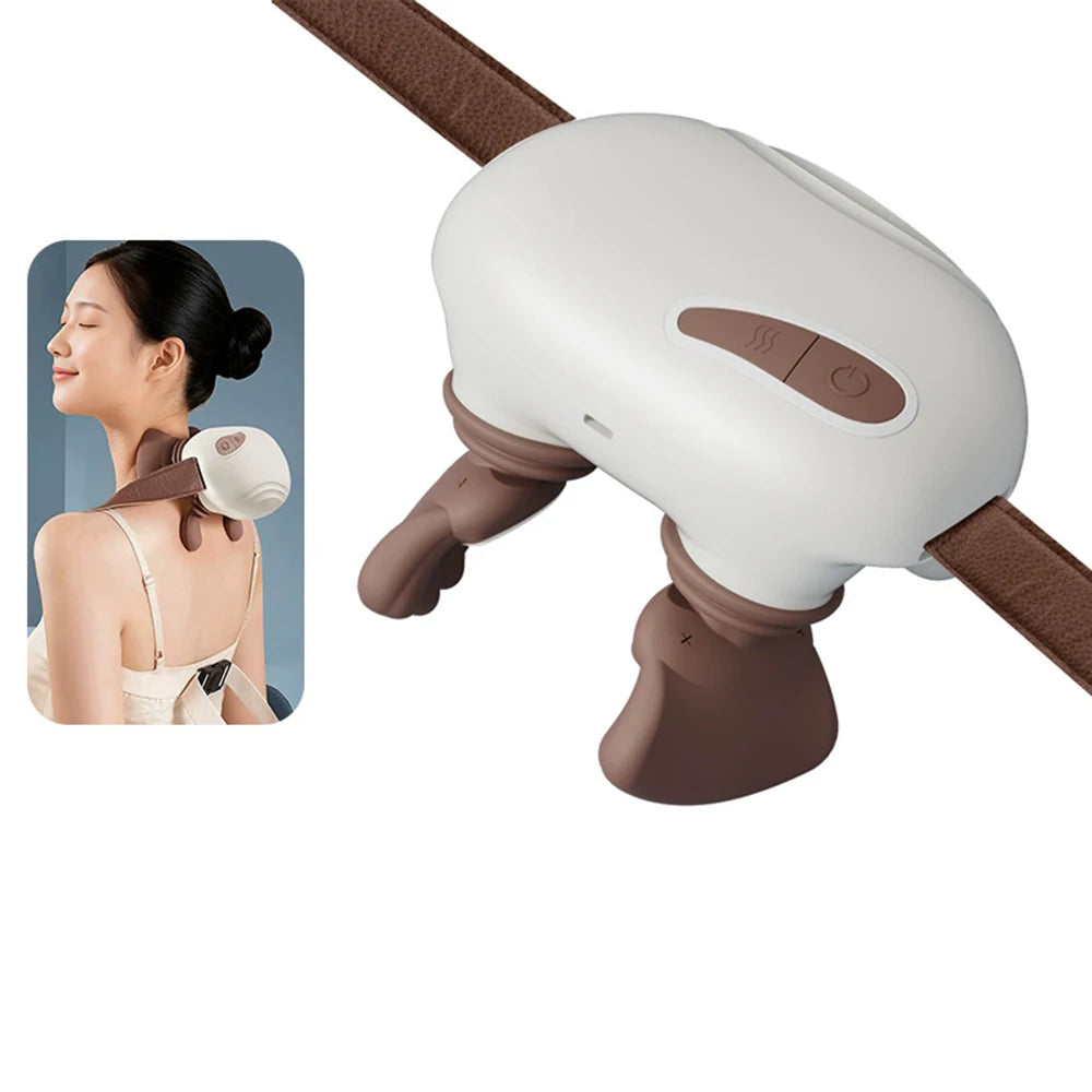Neck Shoulder Massager Kneading Shiatsu Massager Shawl Kneading Spine Back Muscle Relaxer Trapezius Neck and Shoulder Massage