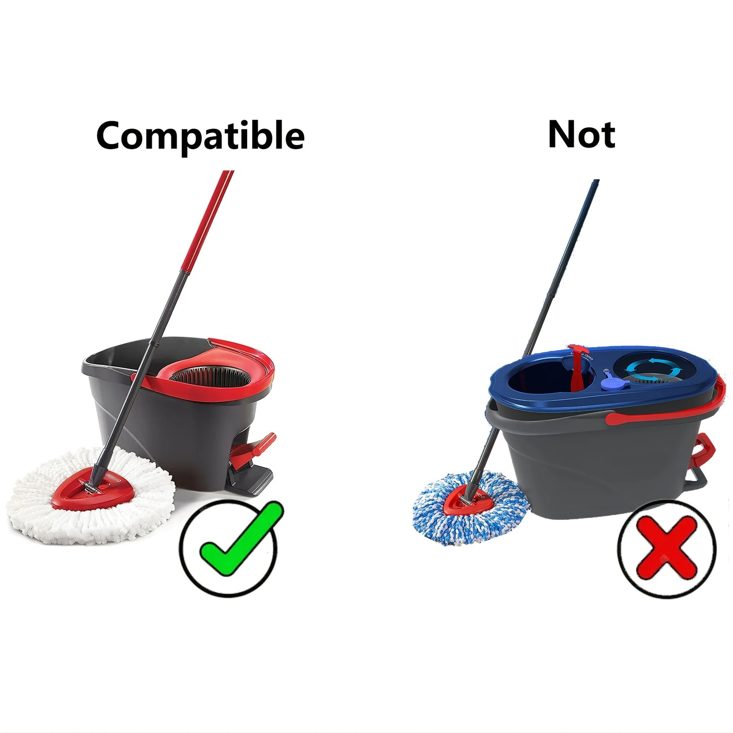 Swivel Mop Accessory with Free Choice 1 Base /1 Handle / Mop Head for O-cedar EasyWring Swivel Mop Microfiber Easy Home Cleaning
