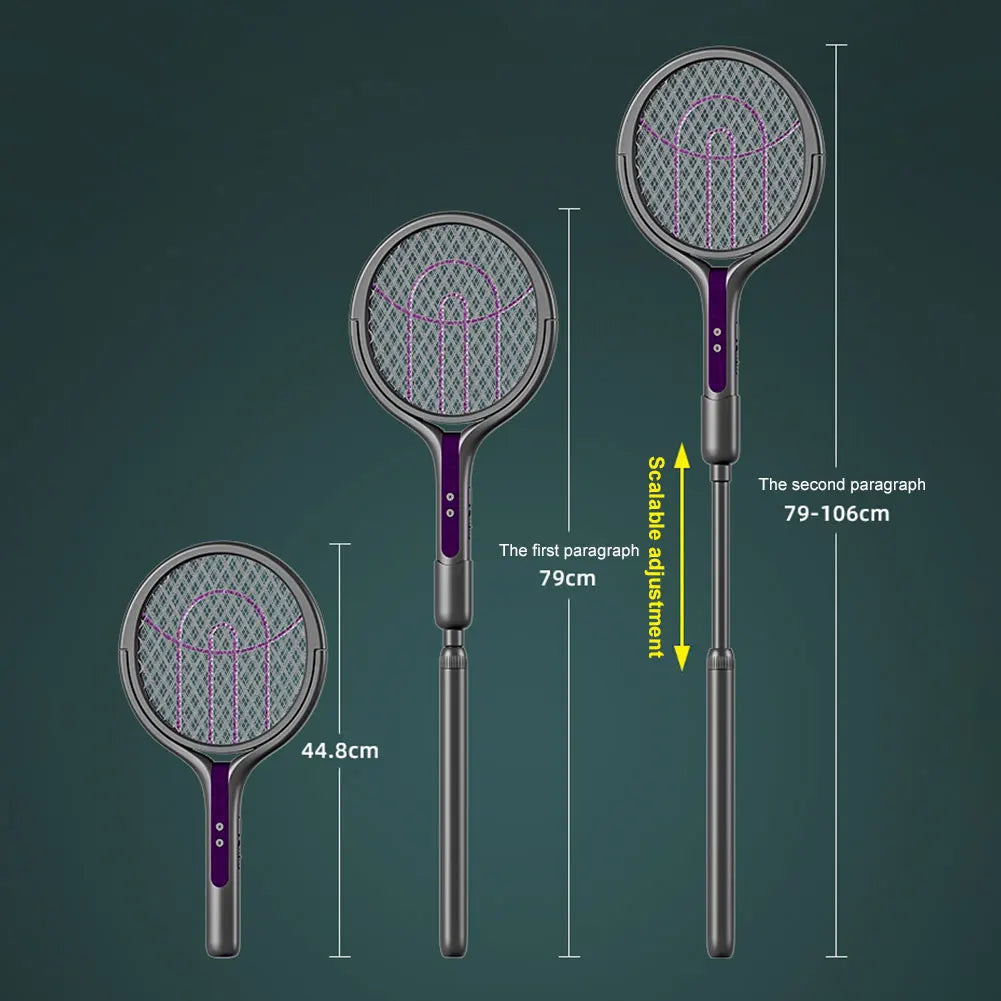 Rotating Head Mosquito Swatter Rechargeable Fly Zapper 2 in 1 Fly Killer and Mosquito Trap Lamp for Home Indoor Outdoor