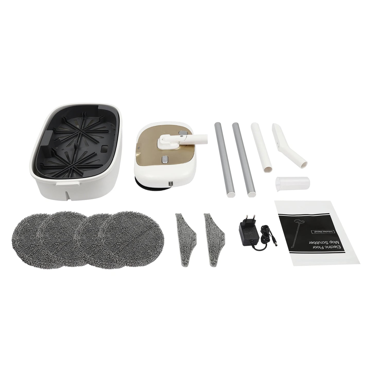 Cordless Electric Spin Mop and Bucket Set Mops Floor Cleaning Tools 150RPM Spin Mop with 400ML Water Tank for Door Windows Floor