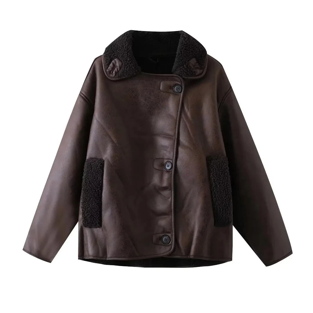 Winter Women's Belted Short Jacket Windbreaker Coat Fashion Retro Warm Thickened Long Sleeve Zipper Mujer Roupa Street