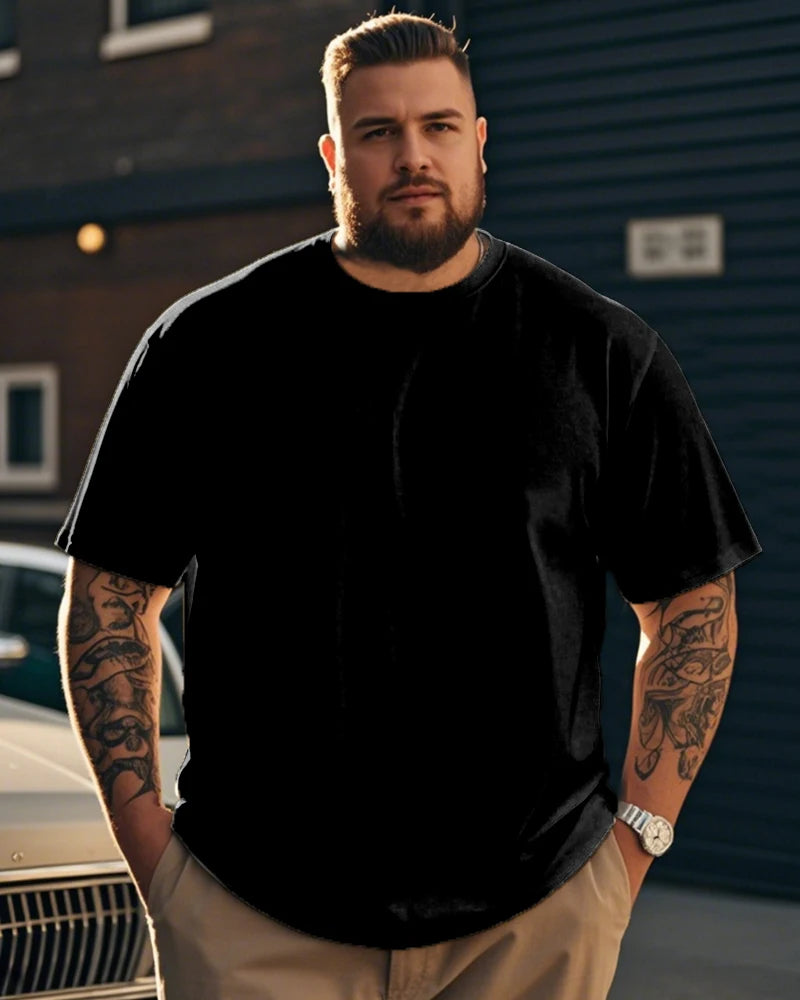 S-9XL plus-size men's T-shirt, solid color T-shirt, oversized T shirt