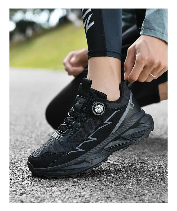 Spring Summer Large Rotating Buckle Mesh Breathable Sneakers Men's Running Shoes Fashion Casual Shoes 39-48