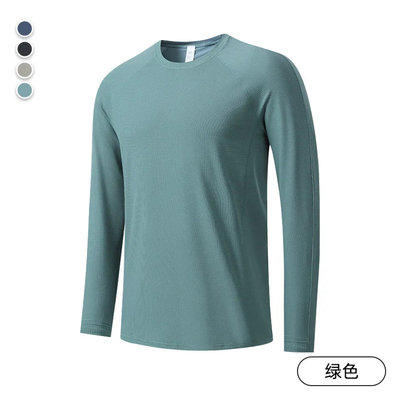 Men's Quick-Dry Breathable Long Sleeve T-Shirt Spring Autumn Thin Workout Top Outdoor Fitness Running Training Thumbhole Cuffs