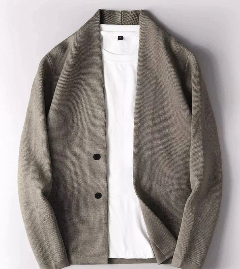 2023 New Spring and Autumn High End Fashion Business Leisure Slim Fit Handsome Versatile V-neck Single Breasted Sweater Cardigan