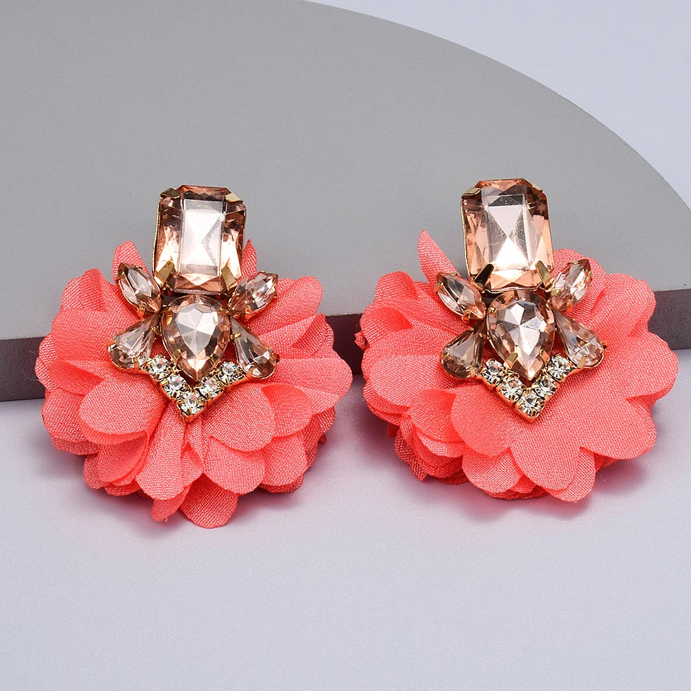 Vintage Handmade Earrings Bohemian Cute Flower Luxury Beads Drop Earrings Wedding Jewelry Accessories For Women Girls
