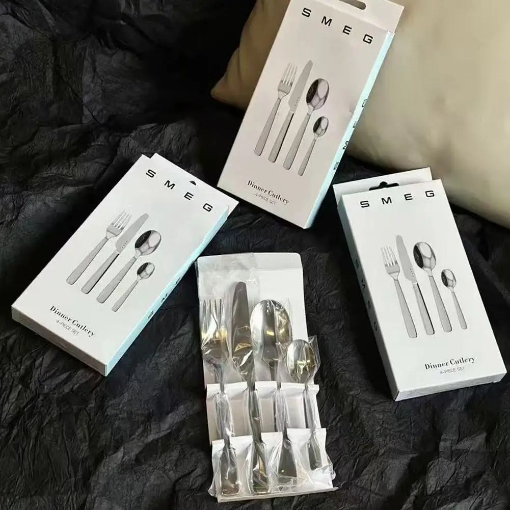 4pcs Italian High Quality Stainless Steel Fork Spoon Knife Set Western Tableware Dessert Spoon Polishing Cutlery Kitchen Gifts