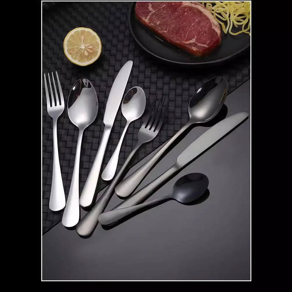 24 Piece Stainless Steel Tableware Nordic Household Knife Fork Coffee Spoon Gift Box Set