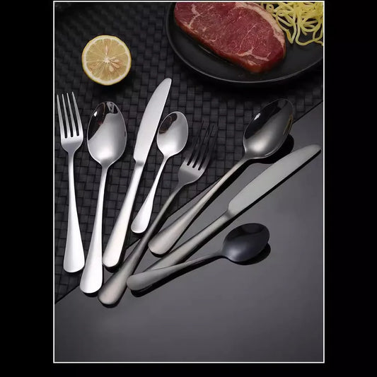 24 Piece Stainless Steel Tableware Nordic Household Knife Fork Coffee Spoon Gift Box Set