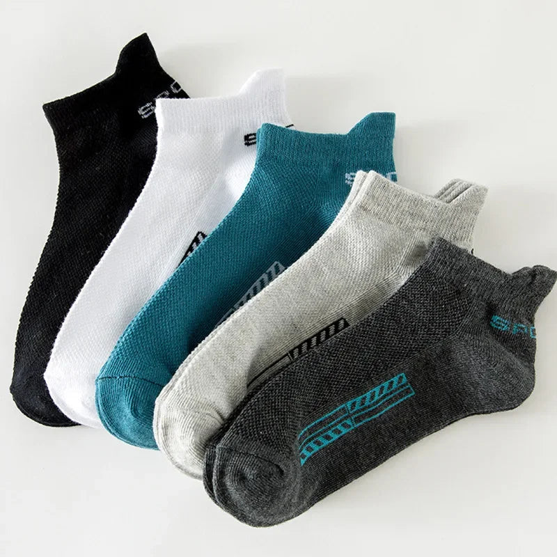 3Pairs Organic Cotton Men Socks Ankle Breathable Mesh Sports Sock Casual Athletic Summer Thin Short Sokken Plus Size EU36-44