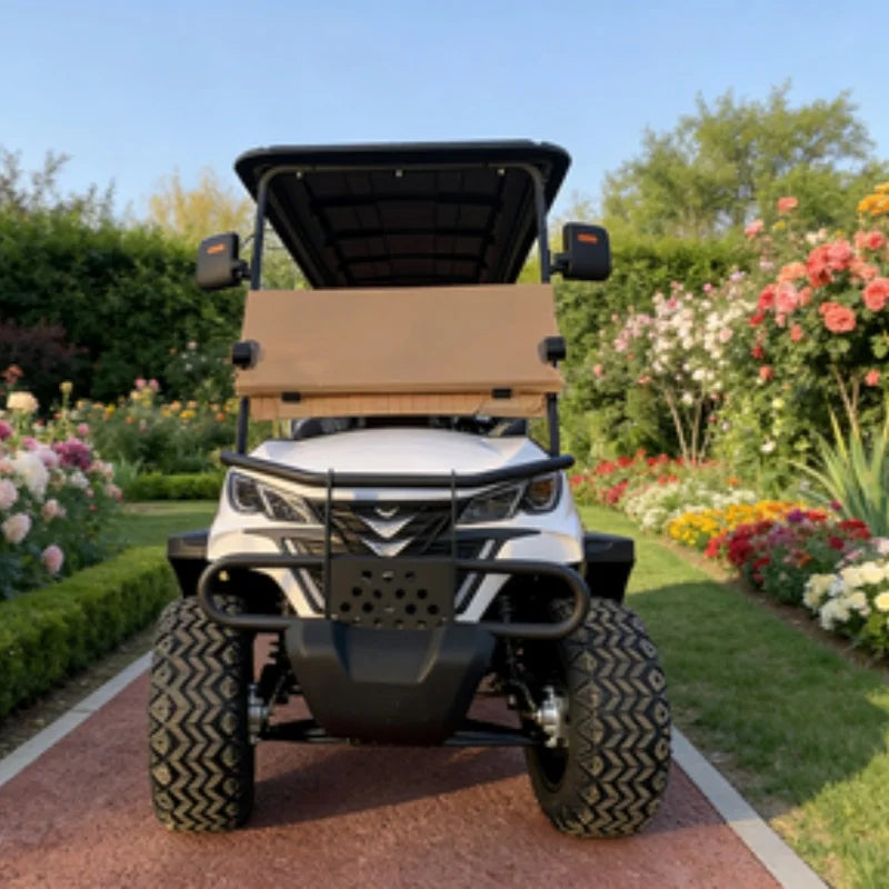 China New 4+2 6 Seat Electric Car Low Speed Electric Off-Road Vehicle Folding Seat Electric Golf Cart With 60V 72V Battery