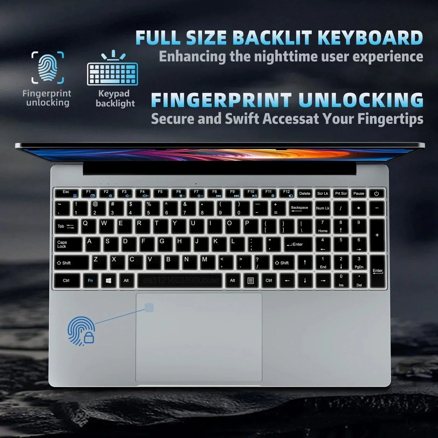 LENO NEW 15.6" Portable Laptop Intel N95 Windows11 32GB DDR4 2TB SSD 7500mAh Office Notebook Pc Gamer with Backlit Fingerprint