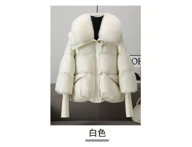 2024 New Loose Ladies Cropped Jacket Winter Woman Parka Overcoat Korean Fashion Female Ultra Light Warm Coat