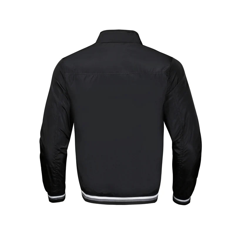 Men's casual sports spring and fall zipper baseball side seam pocket casual jackets without hooded daily