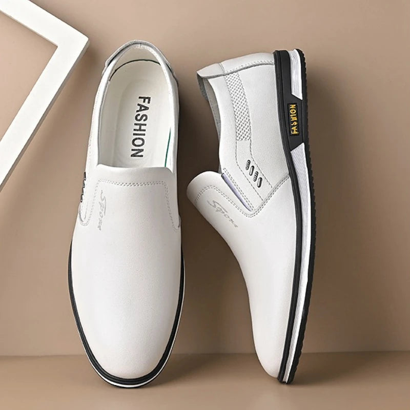 Large Size Spring Autumn New Business Office Casual Men's Shoes Fashionable and Versatile Flat Bottomed Sleeve Mouth Men's Shoes