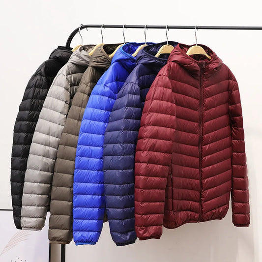 2024 New Arrivasl Men's Ultra Lightweight Packable Down Jacket Autumn Spring Winter Water and Wind-Resistant Breathable Coat