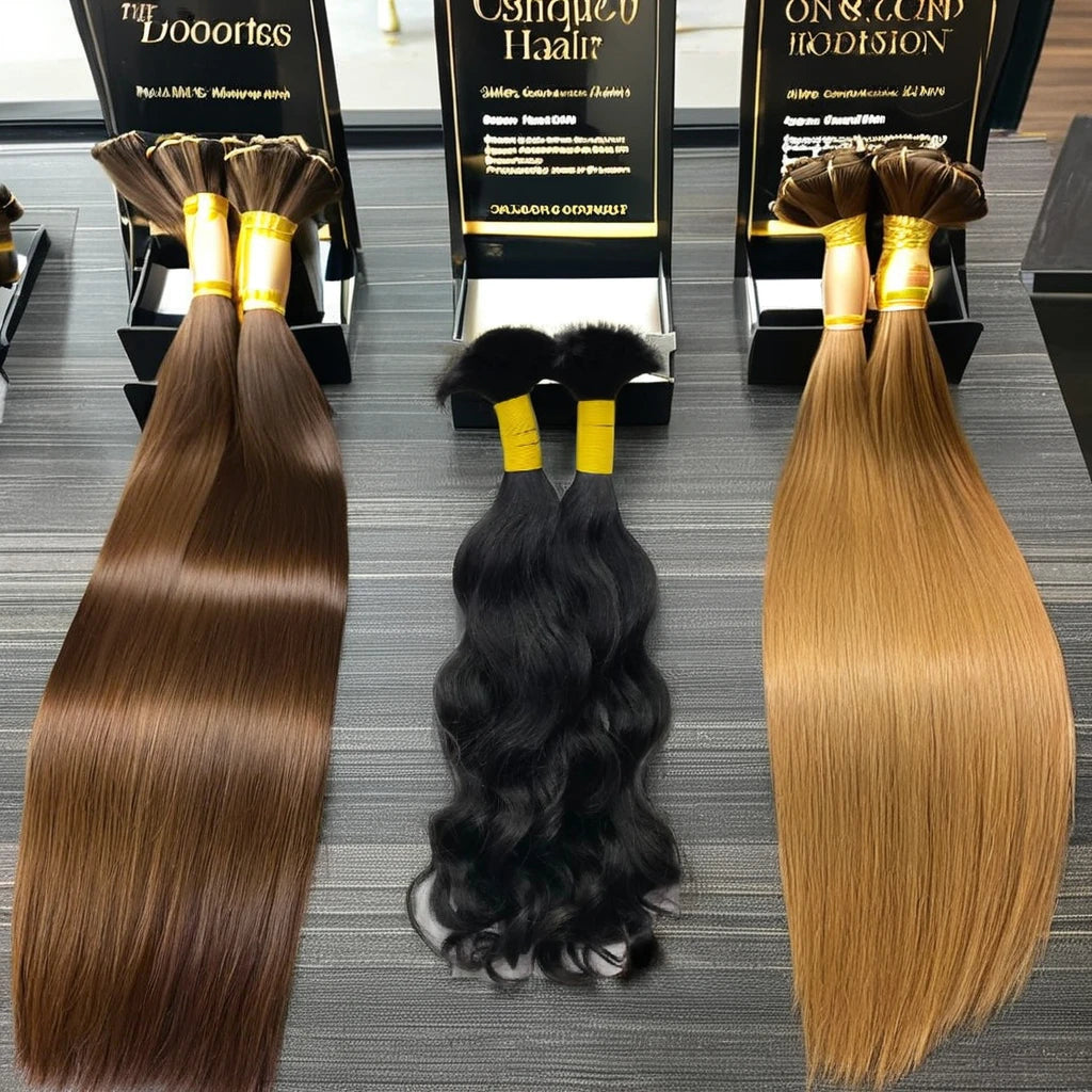 100% Virgin Indian Bulk Human Hair Pure Remy with Loose Deep and Natural Wave Styles Natural Color