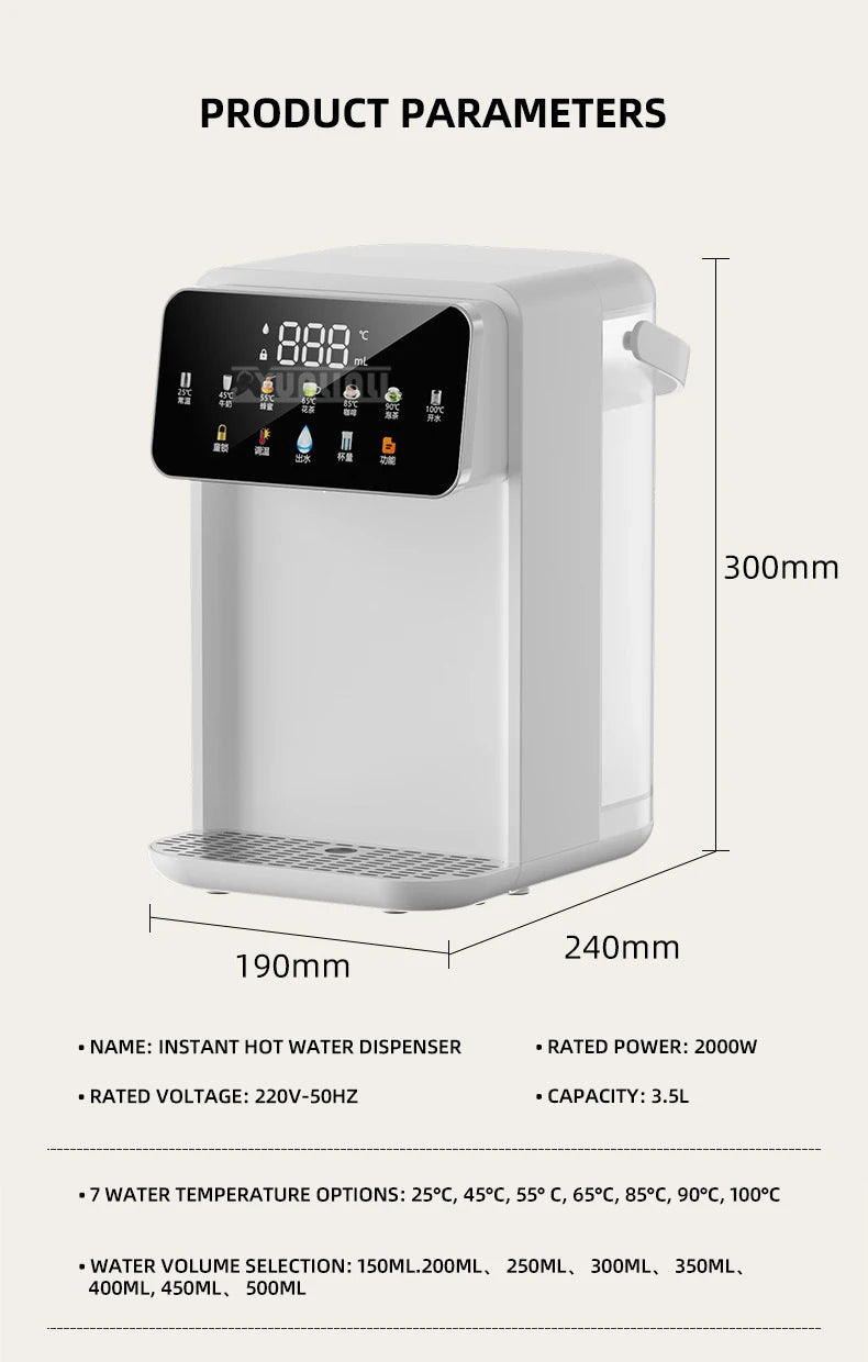 TQ-JT2 Desktop Instant Water Dispenser Large Capacity Household Direct Drinking Machine for Home Use Hot Water Maker