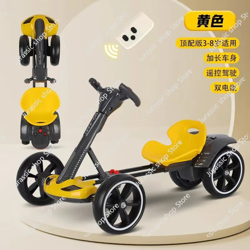 Children's Electric Kart Free Installation Can Sit Electric Car Children Charging Remote Control Folding Stroller