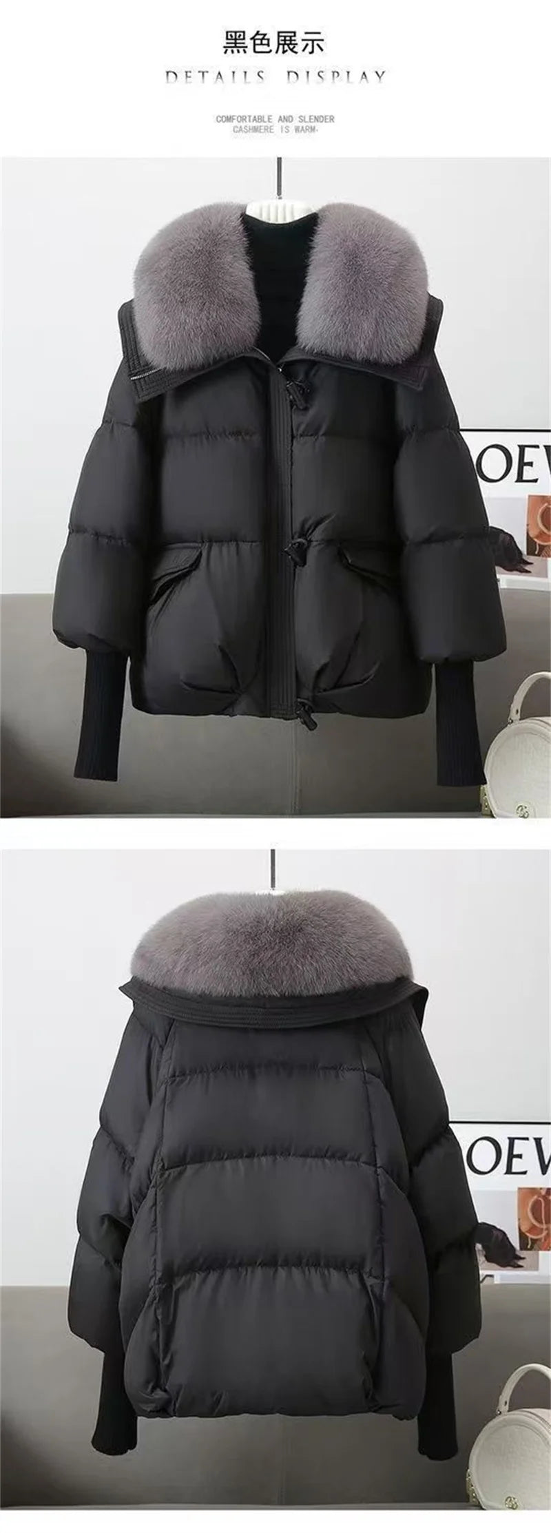 2024 New Loose Ladies Cropped Jacket Winter Woman Parka Overcoat Korean Fashion Female Ultra Light Warm Coat