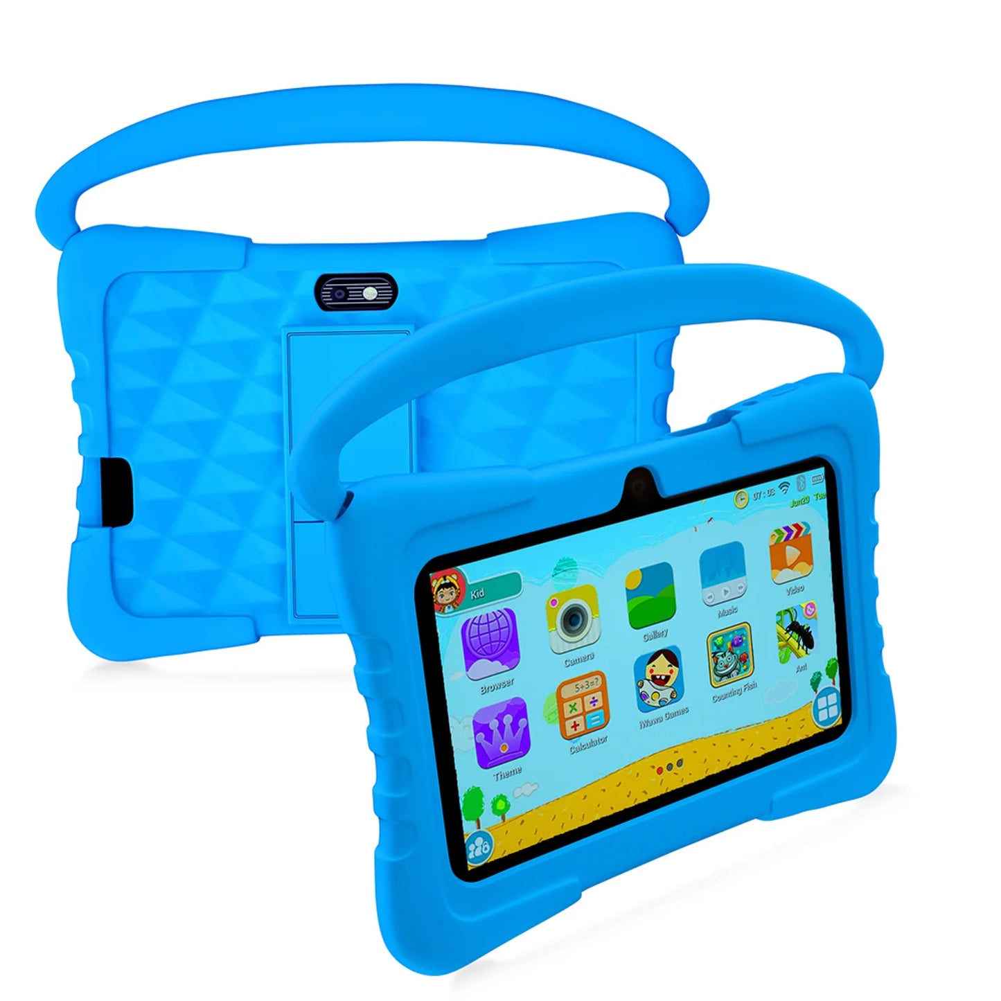 BDF-K3 Kids 7 Inch Android Tablets Quad Core 4GB+64GB ROM Cartoon Portable with Kids-Proof Protective Case Best Gift for Childre