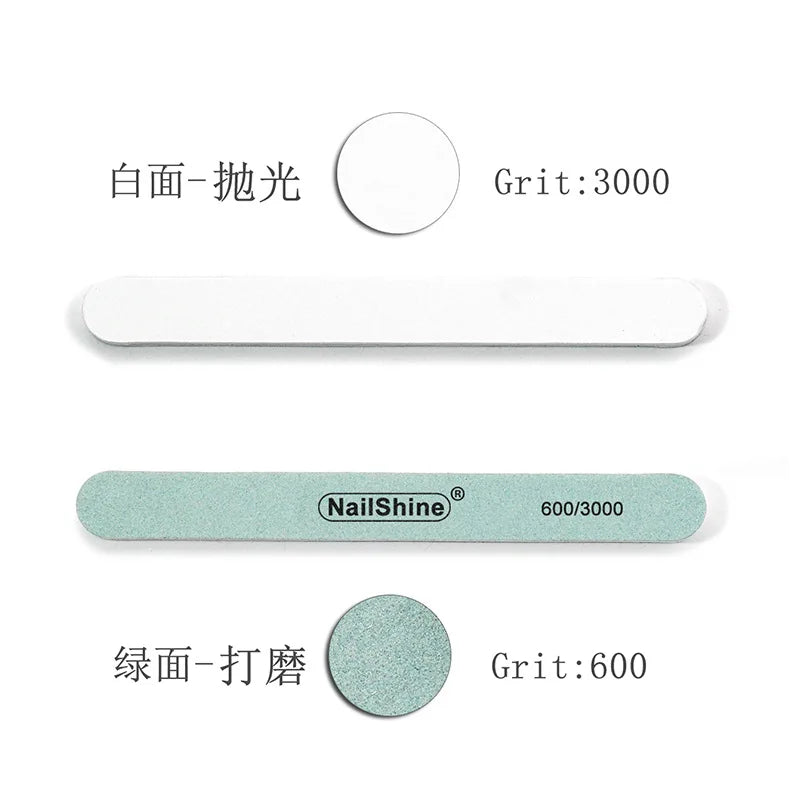 Nail File 600/3000 Grit Wooden Nail File, Professional Washable Doubled Sides Nail File Kit for Natural Acrylic Nails Coarse