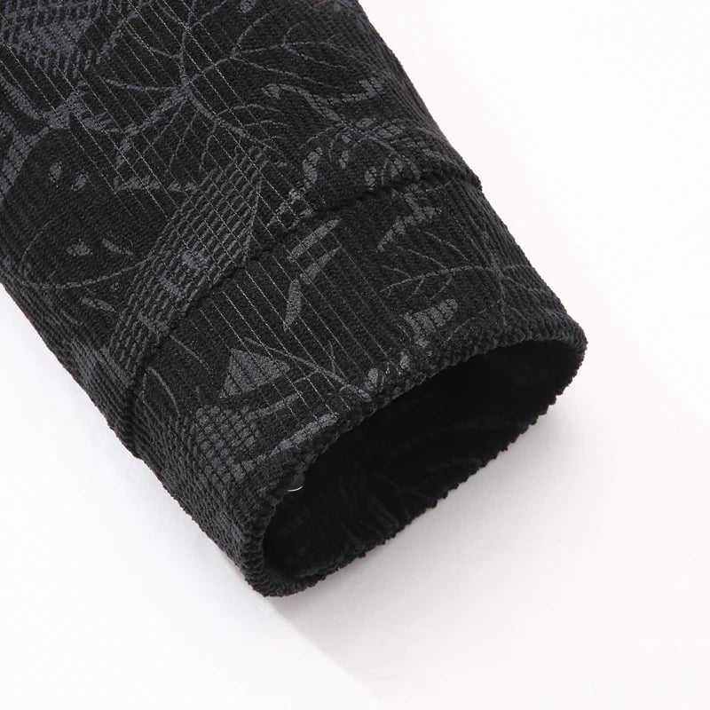 Men Jacket Corduroy Trench Coats Oversize 6XL 7XL 8XL Plus Size Print Spring Pattern Hip Hop Motorcycle Pocket Streetwear Soft