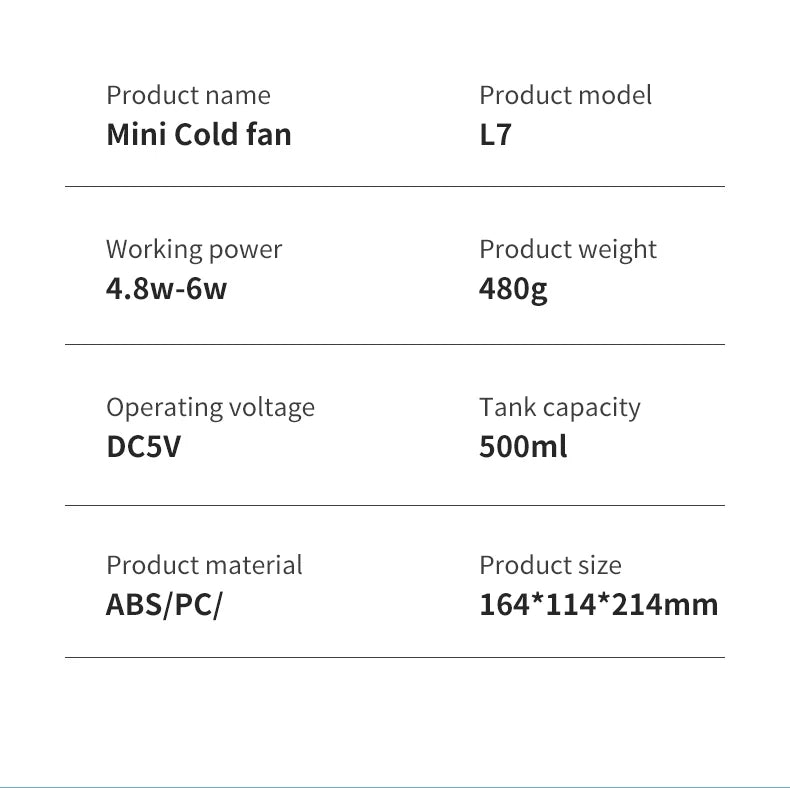 Desktop Air Cooler Personal Portable Fan with 2-Speeds Evaporative Air Cooler with 0.5L Water Tank Portable Cooler Fan for Home