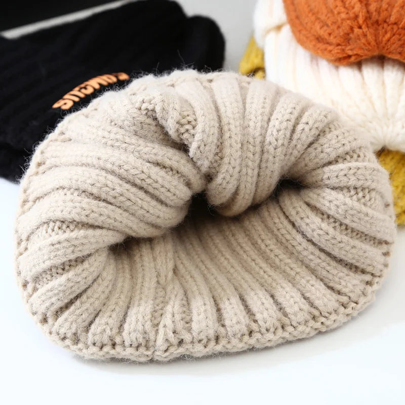 Soft Woolen Knitted Hat For Men Women Solid Color Beanies Autumn Winter Warm Skullies Cap  Crochet Bonnet Unisex Skullcaps gorra