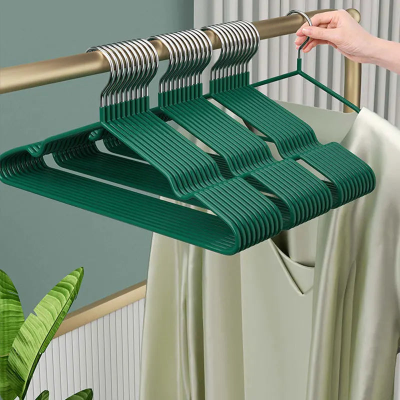 10pcs Non-Slip Coated Metal Suit Coat Hangers Heavy Duty Clothes Hangers Metal Shirt Jacket Hanger with Round Notches for Dress