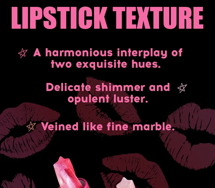 Spiral Star Lipstick Moisturizing Waterproof Matte Glitter Marble Non Stick Long Lasting Lip Gloss Pearlescent Shine