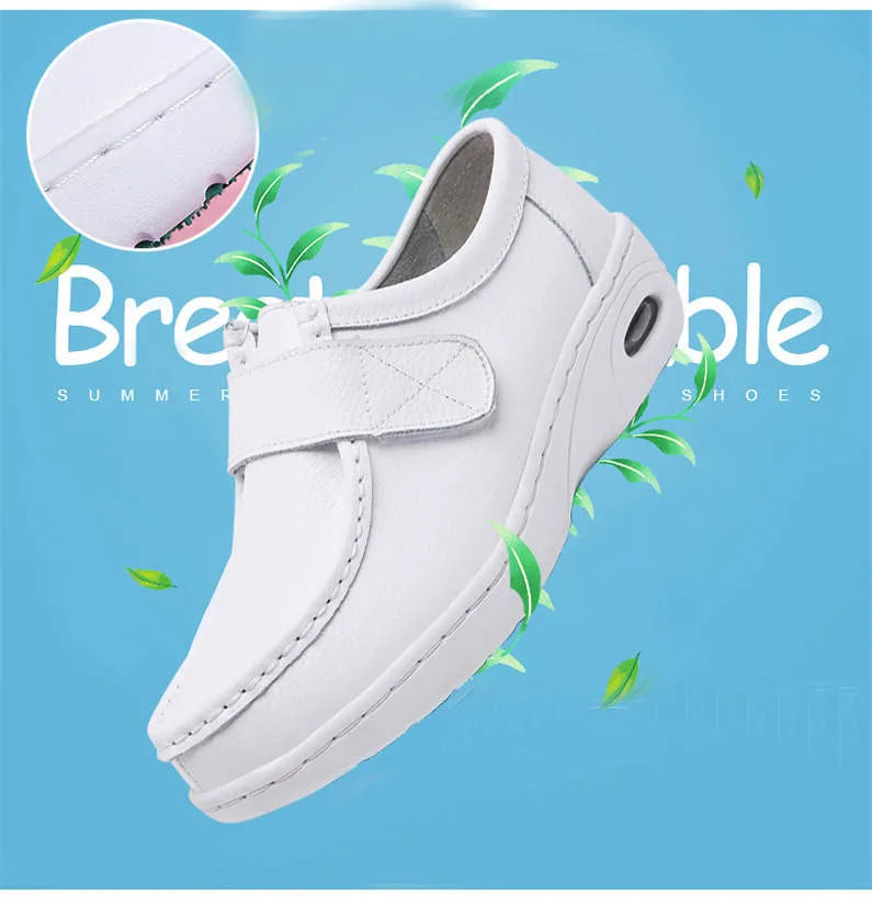 autumn and winter new fashion casual adult women's shoes Nurse shoes white flat leather fashion white  women shoes