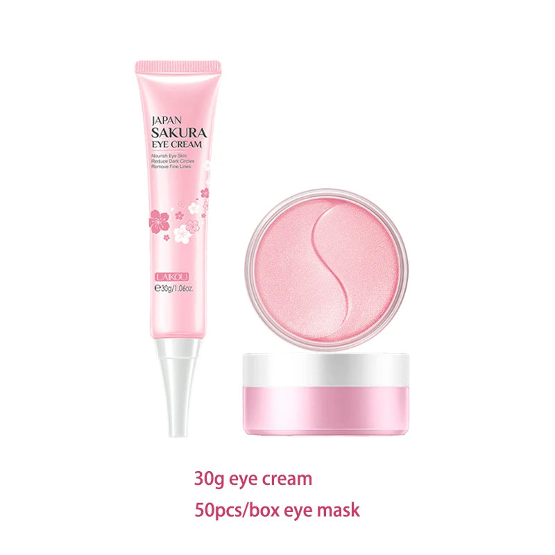 LAIKOU Sakura Facial Cleansing Skincare Set Moisturize Beauty Health Eye Mask Lip Mask Korean Facial Care Products Kit