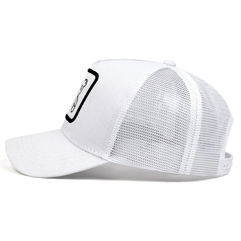 Unisex XX Little Bear Embroidery Baseball Net Caps Spring and Summer Outdoor Adjustable Casual Hats Sunscreen Hat