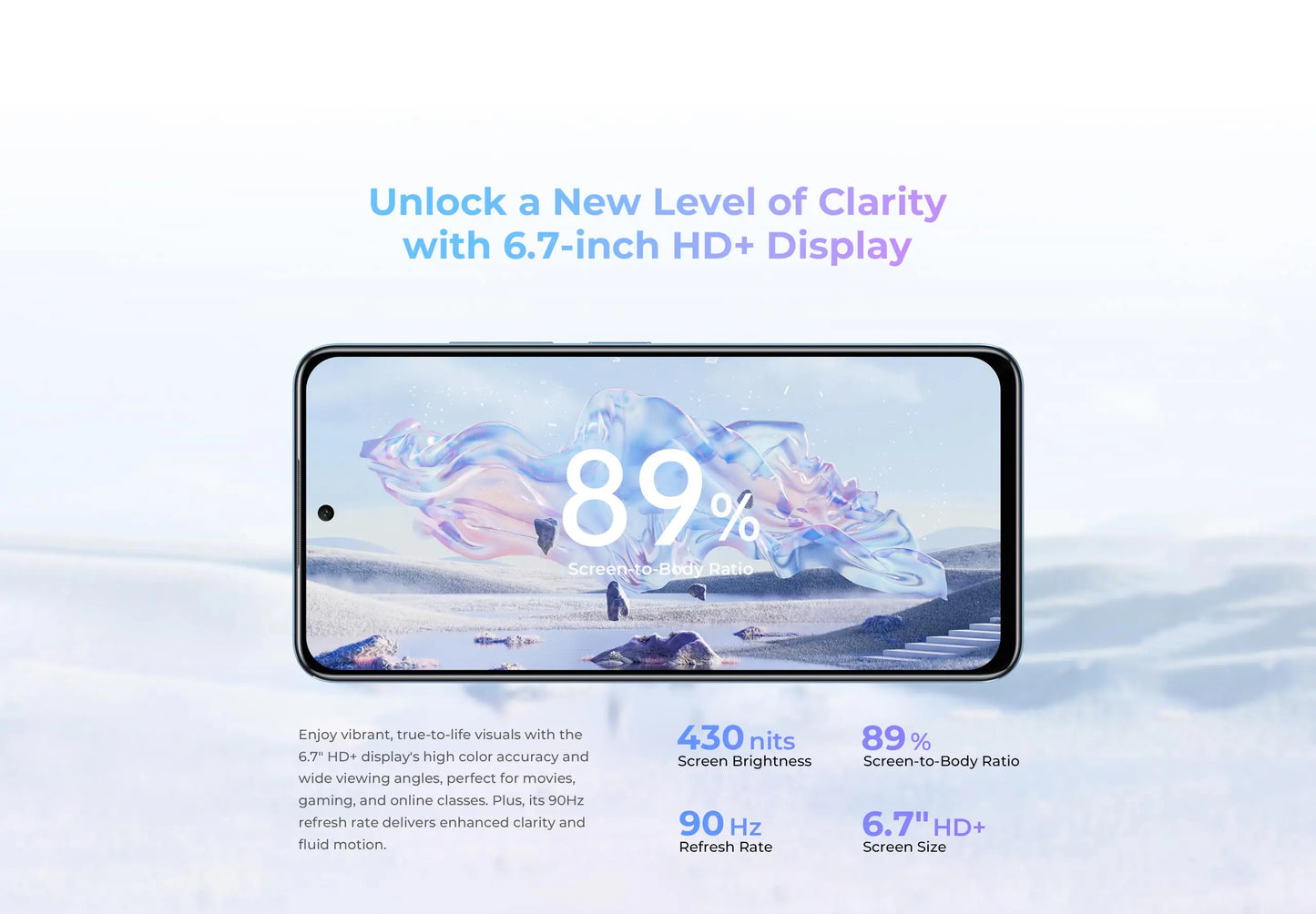 Oukitel C58 PRO smartphone 5150mAh Battery 24(6+18)GB+256GB 50MP Main Camera 6.7" HD+ Display