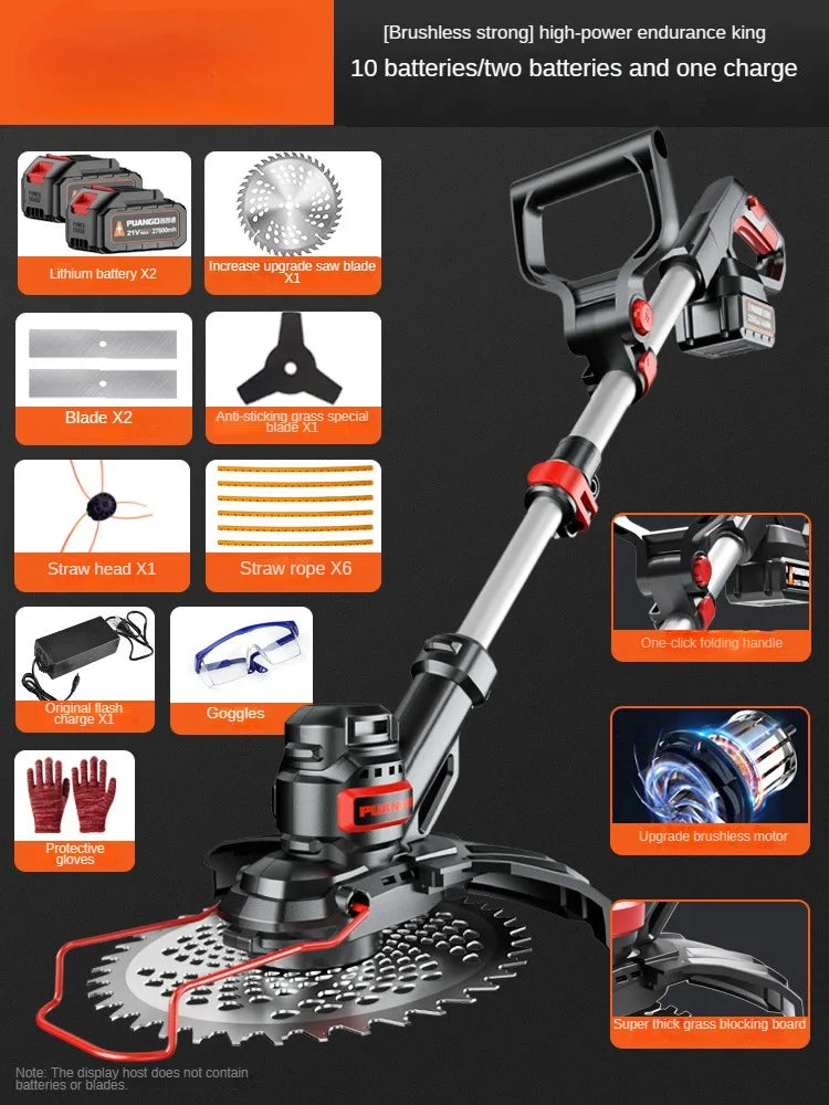 Portable Electric Lawn Mower with Lithium Battery for Home Use and Farming Grass Trimming