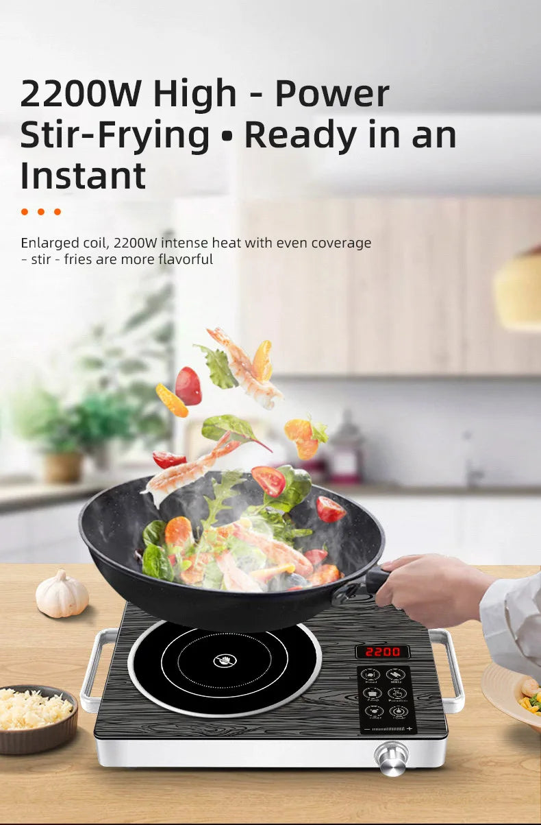 2200W Electric Ceramic Stove Cooktop Tea Maker Electric Hot Plate Heater Stove Heating Furnace Tea Stove Home Water Boiler 220V
