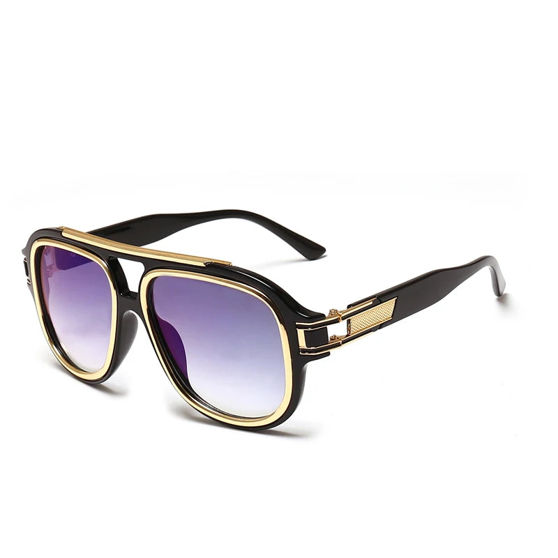 New Luxury Men's Sunglasses with Retro Oversized Square Lenses, Offering Uv Protection, Suitable for Casual Outdoor Driving