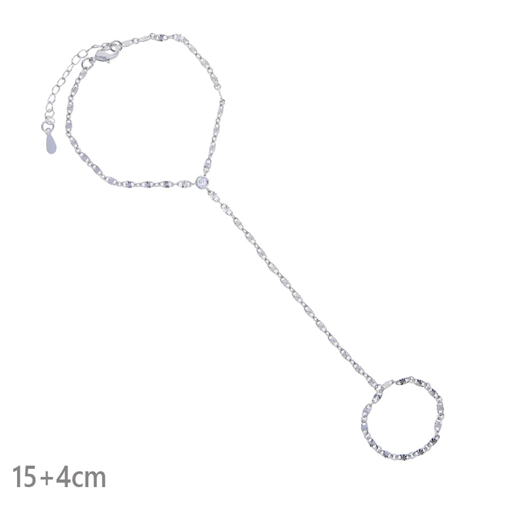 New Iced Out Oval CZ Choker Bracelet Silver Color Bling Lariat Long Bar Round Stone Long Tassel Bangle Women Jewelry