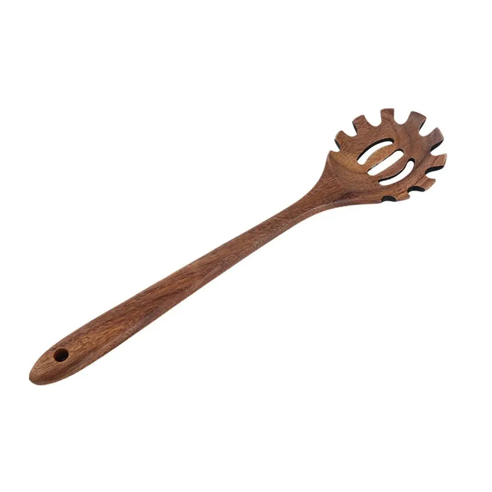 Wooden Spoons for Cooking, Acacia Wood Cooking Utensils Set Wooden Kitchen Tools Spoon Rest Nonstick Cookware Kit Safe