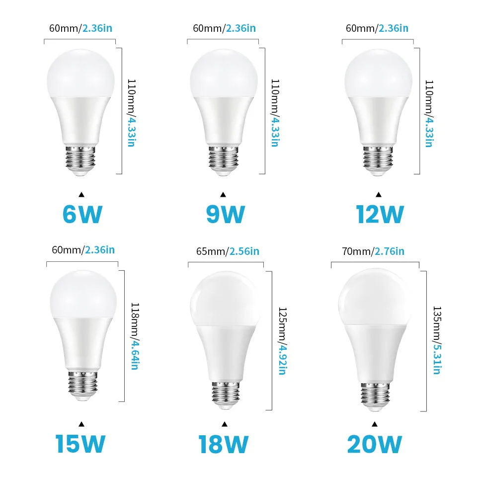 6PCS 220V PIR Motion Sensor Lamp 9W 12W 15W 18W LED Bulb with Motion Sensor Infrared Radiation Motion Detector Security Light