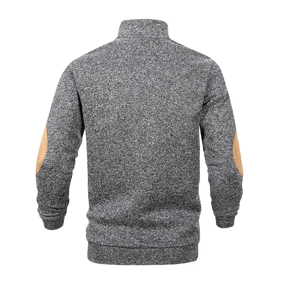 Spring Autumn Men's Casual Pullover Button Down Stand Collar Henley Polo Coats Long Sleeve Stand Collar Sweatshirts for Sport