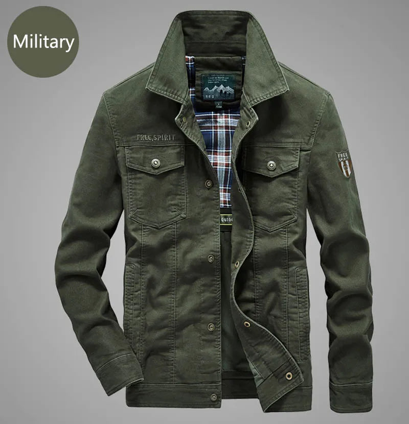 Men's Lightweight Cotton Military Jackets Spring Autumn Casual Multi-pocket Army Pilot Cargo Flight Bomber Jacket Men Clothing
