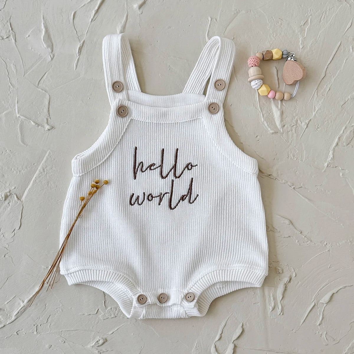 2025 Spring Newborn Baby Clothing Cotton English Embroidered Baby Jumpsuit