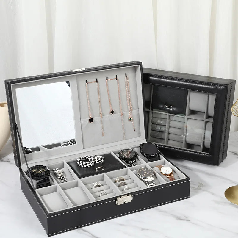 DELESYS Multi-Purpose Storage Box Glasses Women's Jewelry Box Fashion Jewelry Organizer Watch Storage Case Watch Box