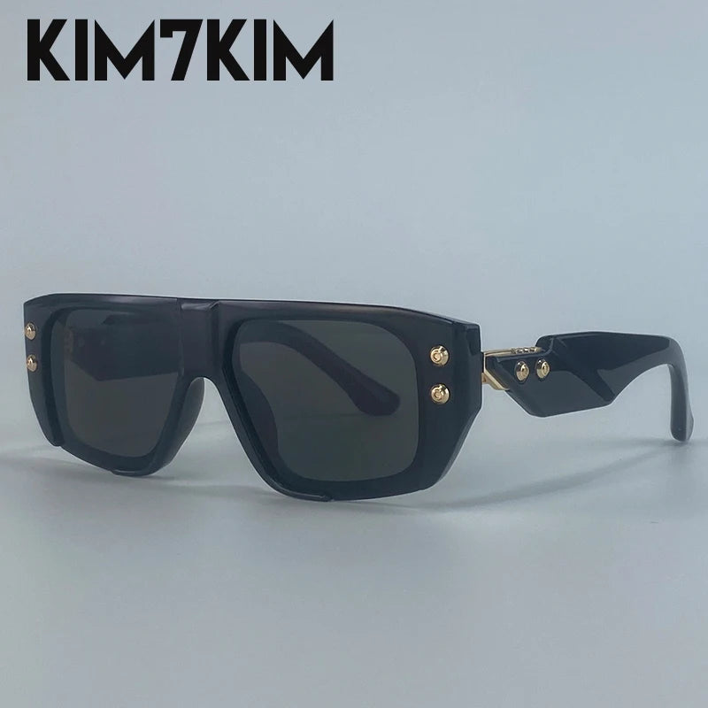 Steampunk Square Polarized Sunglasses Men Big 2025 Luxury Brand Punk UV400 Driving Sun Glasses Fashion Eyewear For Male Shades