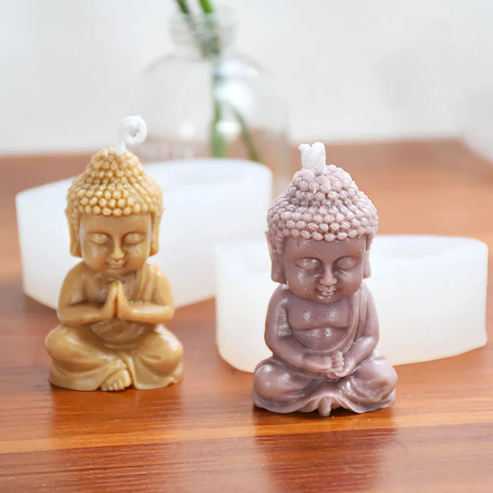 For fun 3d Buddha Silicone Candle Mold Church Buddha Incense Candle Plaster Decoration Mold DIY Church Candle Home Decor