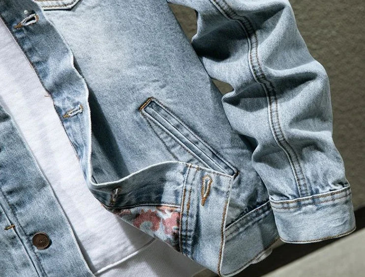 High Quality Loose Cowboy Coat for Men Autumn Denim Jackets Man Size L Original Menswear Washed Y2k Winter Outerwear Designer S