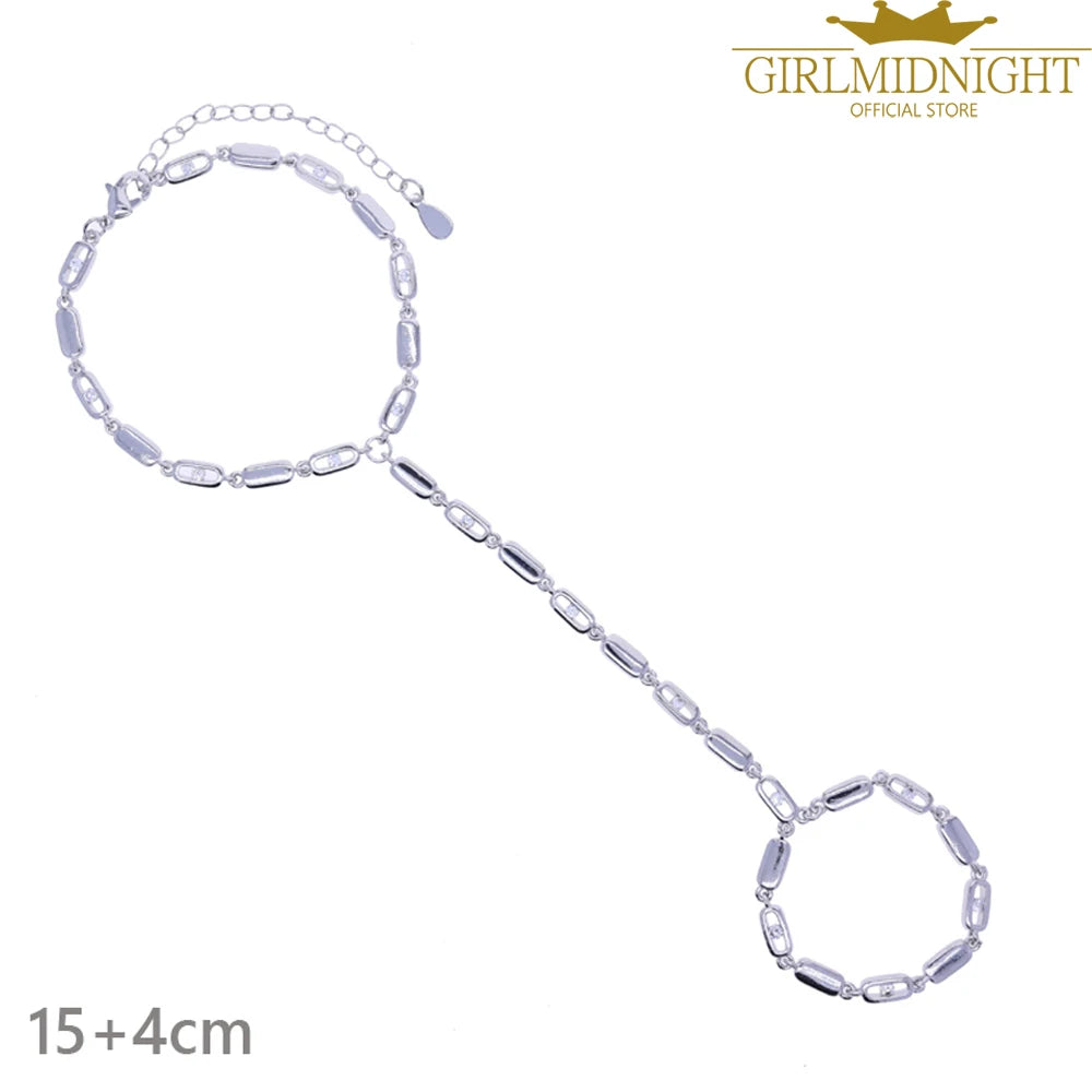 New Iced Out Oval CZ Choker Bracelet Silver Color Bling Lariat Long Bar Round Stone Long Tassel Bangle Women Jewelry