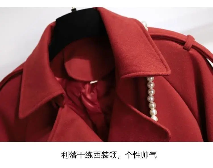 Femme Wool Jacket Women 2025 New Autumn Winter Coat Female Outerwear Short Windbreaker Long Sleeve Tops Black Overcoats